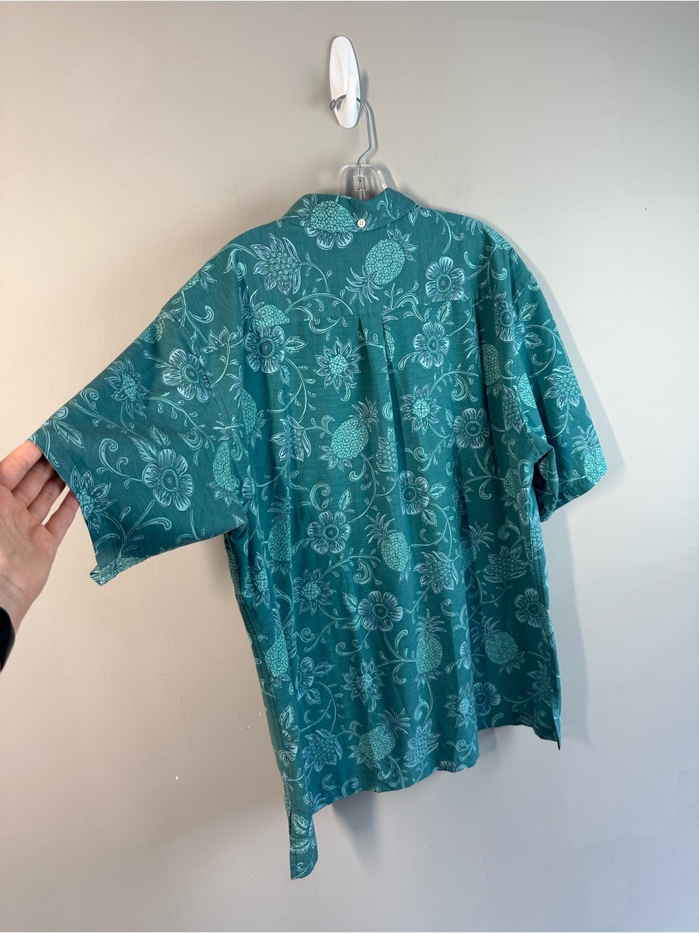 Reyn Spooner Joe Kealoha Pineapple Floral Aloha Shirt Teal Size XL - Picture 14 of 14